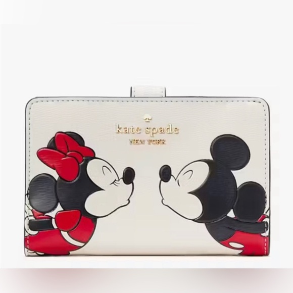 kate spade Handbags - ♠️Kate Spade X Disney Minnie Mouse Medium Compact Bifold Wallet, Parchment NWT